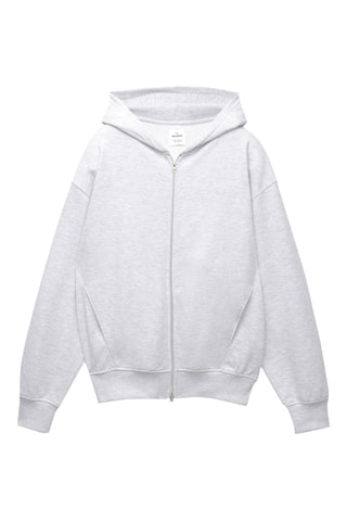 Sweat à capuche - Gris clair chiné