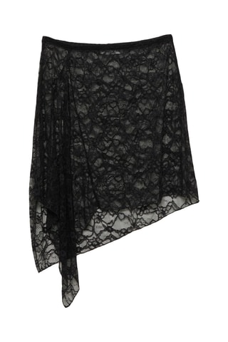 Jupe midi en dentelle - Noir