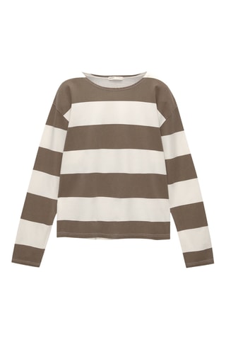 T-shirt - Blanc et marron