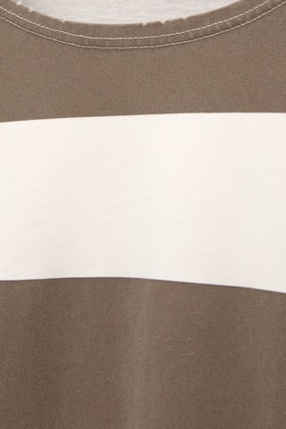 T-shirt - Blanc et marron