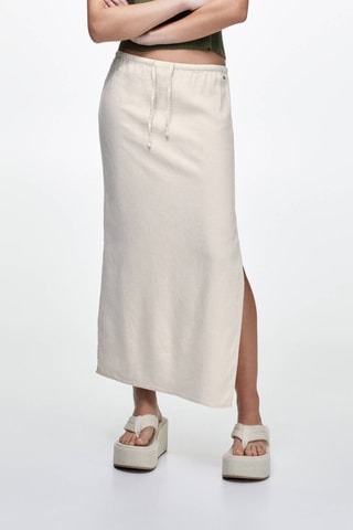Jupe longue en lin - Beige