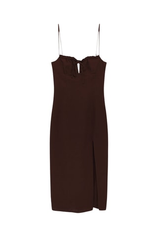 Robe midi en lin - Marron