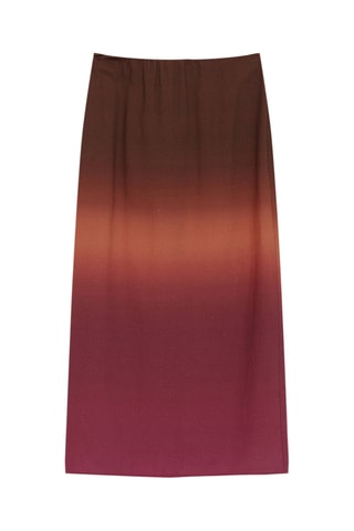 Jupe longue dip and dye - Marron et fuchsia