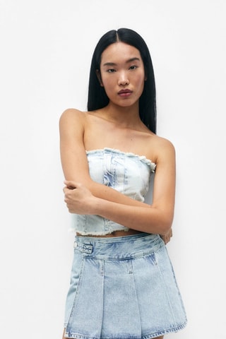 Minijupe en jean - Bleu clair