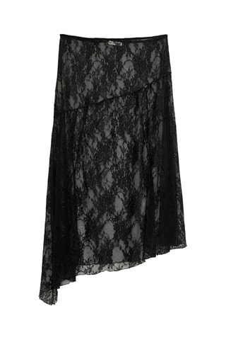 Jupe asymétrique en dentelle - Noir