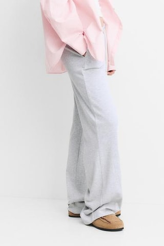 Pantalon wide legs - Gris clair chiné