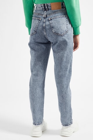Jean mom taille haute Bleu