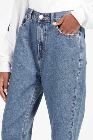 Jean mom taille haute Bleu