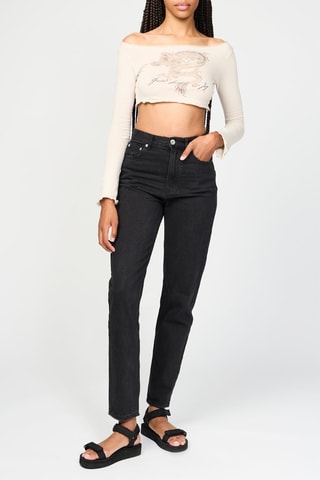 Jean mom taille haute - Noir