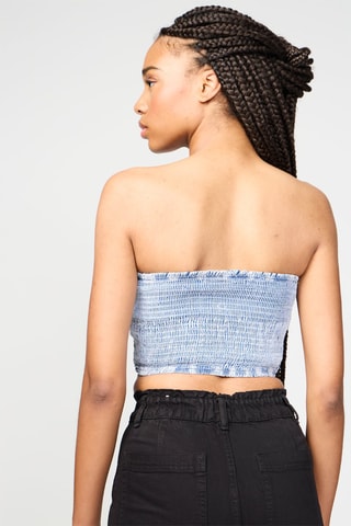 Crop top bustier en jean - Bleu clair