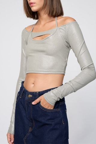 Crop-top - Argenté
