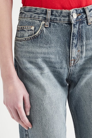 Jean droit mid-rise - Bleu