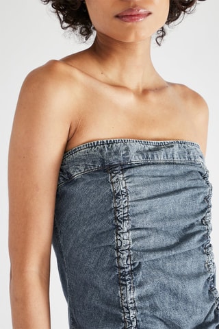 Robe bustier en jean - Bleu