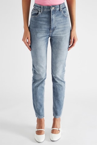 Jean taille haute skinny - Bleu