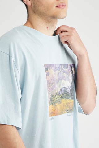 T-shirt Champ de blé avec cyprès Vincent Van Gogh - Bleu clair