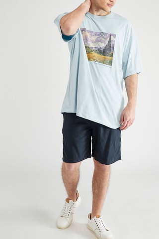 T-shirt Champ de blé avec cyprès Vincent Van Gogh - Bleu clair