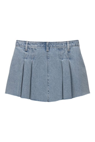 Jupe plissée en jean - Bleu clair