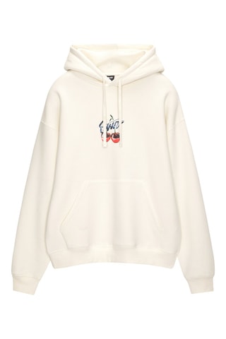 Sweat à capuche - Blanc et rouge