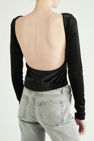 Top en velours - Noir