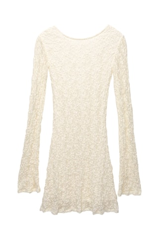 Robe droite en dentelle - Ecru