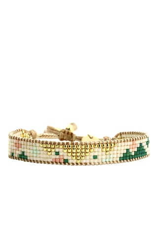 Bracelet Chloé - Blanc et vert émeraude