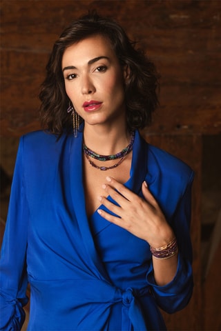 Collier Alison - Nacre Heishi et hématites