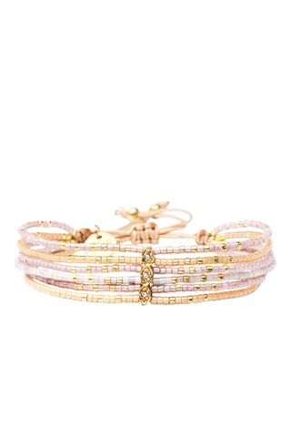 Bracelet Aya - Doré et mauve
