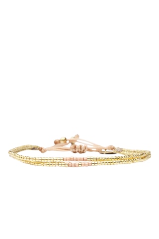 Bracelet Lya - Doré et rose poudré