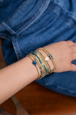Bracelet Célia - Doré et bleu