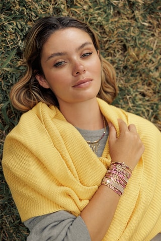 Bracelet Tina - Doré et fuchsia
