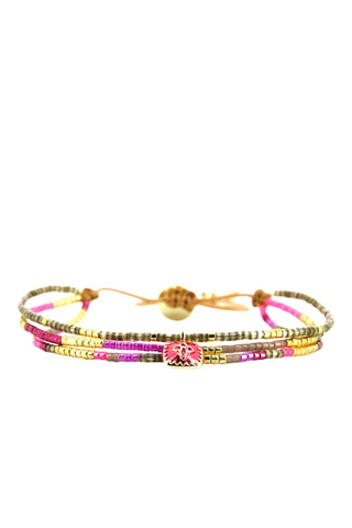 Bracelet Alma - Doré et fuchsia