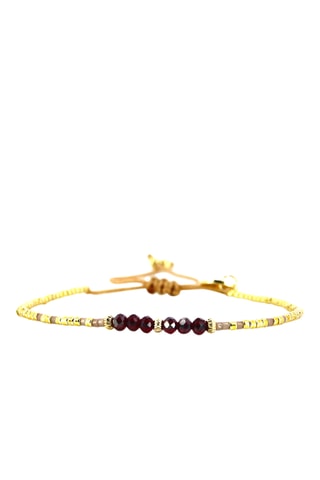 Bracelet Alma - Doré et grenat