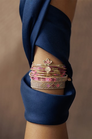 Bracelet Mia - Doré et fuchsia