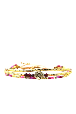 Bracelet multi-rangs Swen - Rose et doré