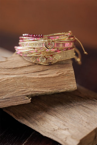 Bracelet multi-rangs Swen - Rose et doré