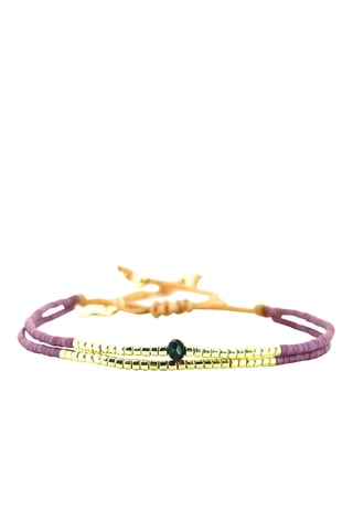 Bracelet Ambre - Doré et violet
