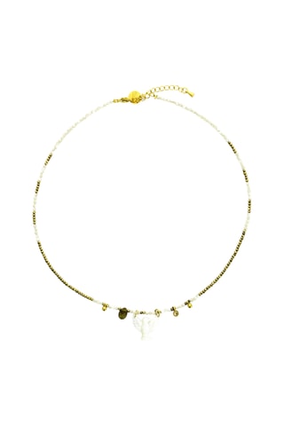 Collier Birdy - Nacre, hématites et tourmalines