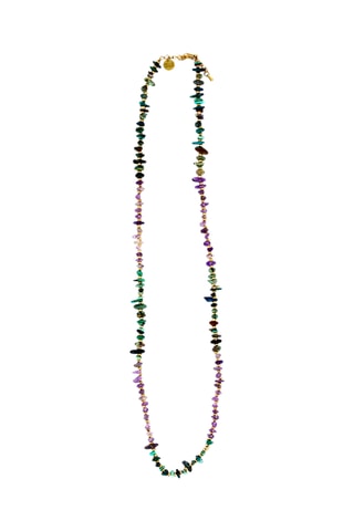 Collier Stelly - Améthystes, turquoises africaines et hématites