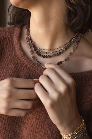 Collier Dana - Tourmalines et hématites