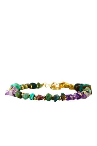 Bracelet Stelly - Améthystes, turquoises africaines et hématites
