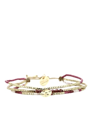 Bracelet Indian Pourpre - Doré