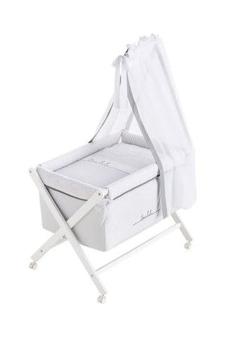 Berceau en bois, ciel de lit et linge de lit Love Lulu - Jusqu'à 10 mois - Gris
