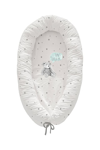Coussin couffin Dreaming Lulu - Gris - 48 x 90 x 8 cm - Blanc et gris