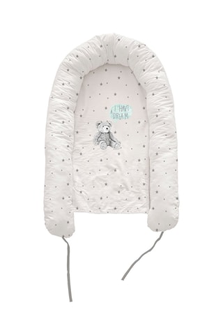 Coussin couffin Dreaming Lulu - Gris - 48 x 90 x 8 cm - Blanc et gris