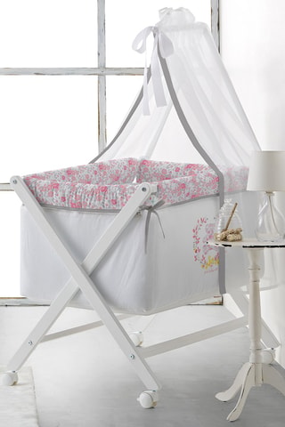 Berceau en bois, ciel de lit et linge de lit Poétik lulu - Jusqu'à 10 mois - Bleu marine