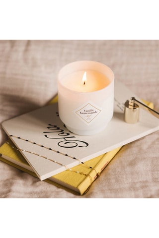 Bougie parfumée - Vanille gourmande - Collier acier inoxydable doré & noir - 200 g