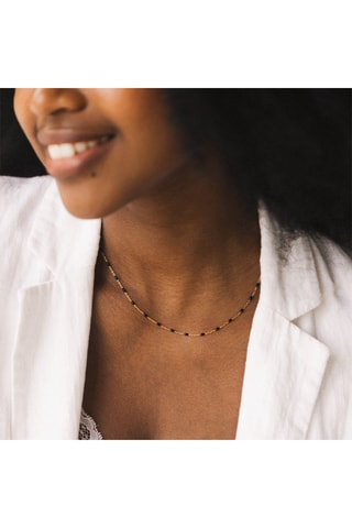 Bougie parfumée - Vanille gourmande - Collier acier inoxydable doré & noir - 200 g
