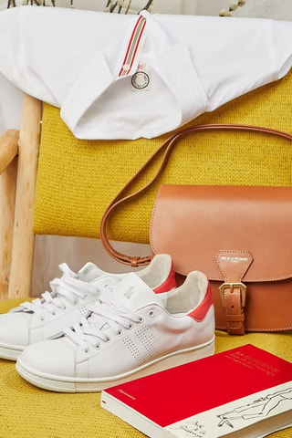 Zapatillas de piel Charly - Blanco
