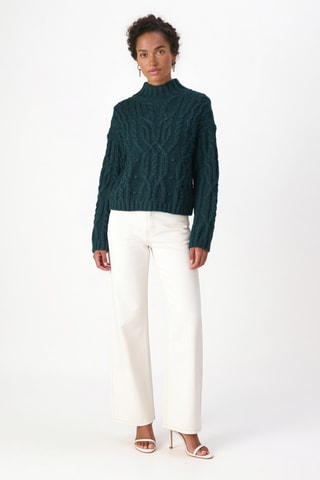 Jersey de alpaca y lana merino - Verde oscuro