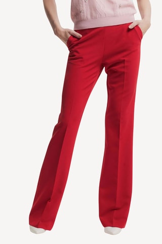 Pantalón de traje slim fit de lana - Rojo